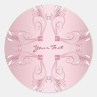 Elegant roze decoratieve klassieke ronde Sticker