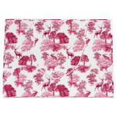 Elegant Roze Deer Fox Toile Woodland Groot Cadeauzakje (Voorkant)