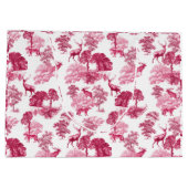 Elegant Roze Deer Fox Toile Woodland Groot Cadeauzakje (Achterkant)