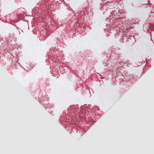 Elegant Roze Deer Fox Toile Woodland Tissuepapier (Detail)