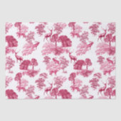 Elegant  Roze Deer Fox Toile Woodland Tissuepapier (Voorkant)