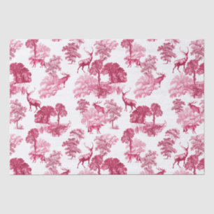 Elegant  Roze Deer Fox Toile Woodland Tissuepapier