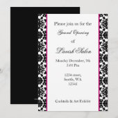 Elegant roze demask Corporate party Invitation Kaart (Voorkant / Achterkant)