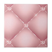 Elegant Roze Diamant Tuft Pattern Tegeltje (Voorkant)