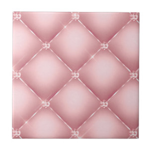 Elegant Roze Diamant Tuft Pattern Tegeltje