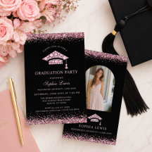 Elegant Roze Diamanten Afstudeerfeest