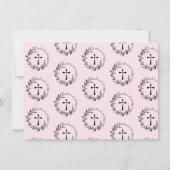 Elegant Roze Doop Baby Foto Dank u kaart (Achterkant)