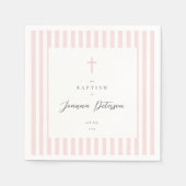 Elegant roze doop papier servet (Voorkant)