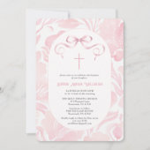 Elegant roze doopsel kaart (Voorkant)