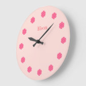 Elegant roze drijmuurklok grote klok (Hoek)