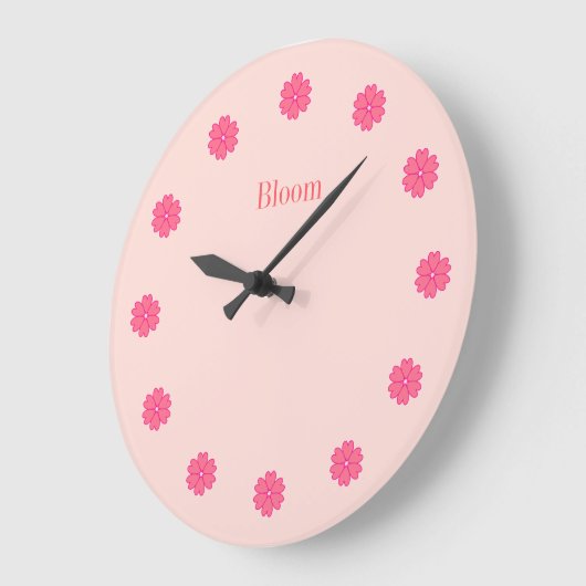 Elegant roze drijmuurklok grote klok (Hoek)