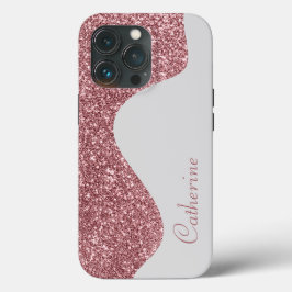 Elegant Roze Drip Glitter Aangepaste Personaliseer Case-Mate iPhone Case