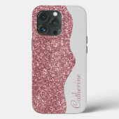 Elegant Roze Drip Glitter Aangepaste Personaliseer Case-Mate iPhone Case (Achterkant)