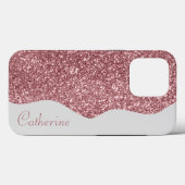 Elegant Roze Drip Glitter Aangepaste Personaliseer Case-Mate iPhone Case (Achterkant (horizontaal))