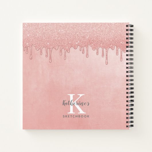 Elegant Roze druppelaar Artist Sketchbook Notitieboek (Achterkant)