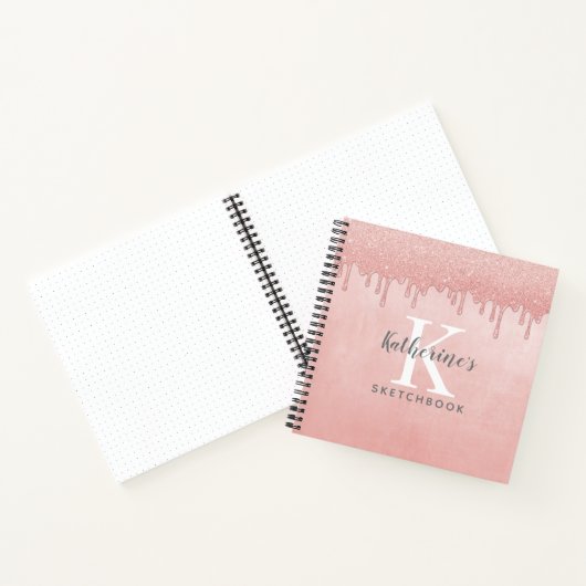 Elegant Roze druppelaar Artist Sketchbook Notitieboek (Binnen)