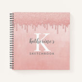 Elegant Roze druppelaar Artist Sketchbook Notitieboek (Voorkant)