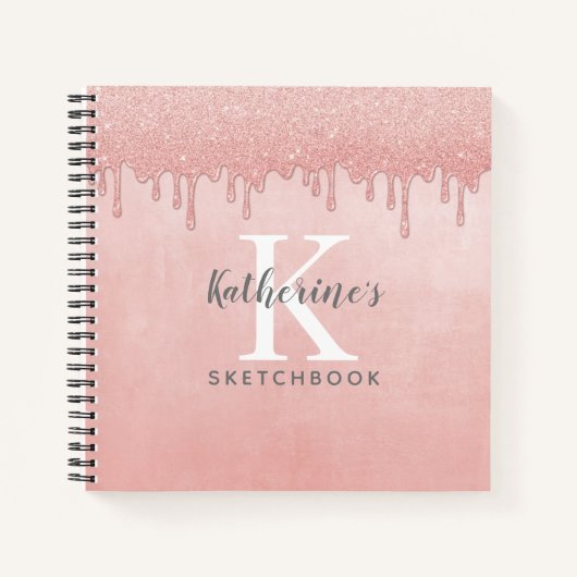 Elegant Roze druppelaar Artist Sketchbook Notitieboek (Voorkant)
