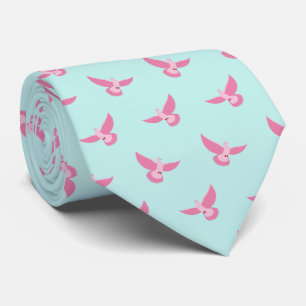 Elegant roze duif naadloos patroon stropdas