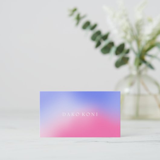 Elegant roze een paarse gradiënt visitekaartje (Staand voorkant)