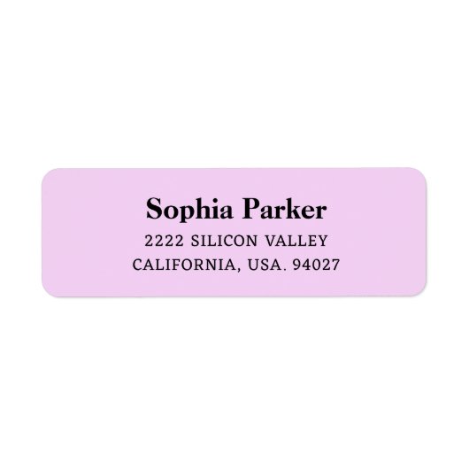 Elegant Roze Eenvoudig Script Bruiloftsretouradres Etiket (Voorkant)