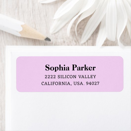 Elegant Roze Eenvoudig Script Bruiloftsretouradres Etiket