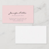 Elegant roze, eenvoudige, moderne vormgeving visitekaartje (Voorkant / Achterkant)