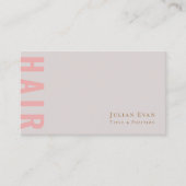 Elegant Roze en Beige Hair Stylist Visitekaartje (Voorkant)