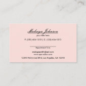 Elegant Roze en Black  Damask Afsprakenkaartje (Achterkant)