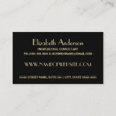 Elegant Roze en Black Faux Glitz Floral Monogram Visitekaartje (Achterkant)