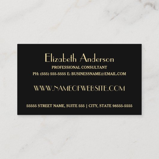 Elegant Roze en Black Faux Glitz Floral Monogram Visitekaartje (Achterkant)