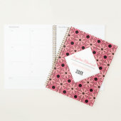 Elegant roze en Black Flowers Pattern Planner (Display)