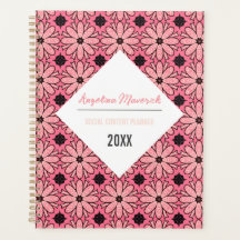 Elegant roze en Black Flowers Pattern
