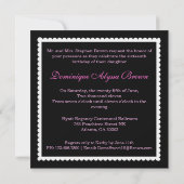 Elegant roze en Black Invite with Diamond Bow Kaart (Achterkant)