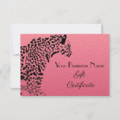 Elegant roze en Black Jaguar Gift Certificate (Voorkant)