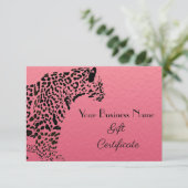 Elegant roze en Black Jaguar Gift Certificate (Staand voorkant)
