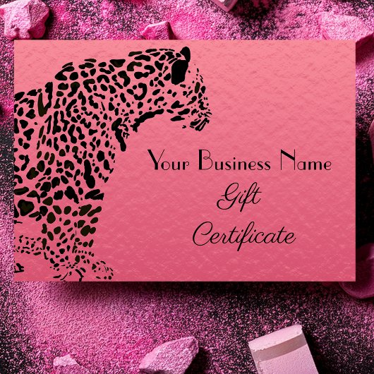 Elegant roze en Black Jaguar Gift Certificate