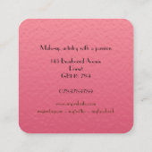 Elegant roze en Black Jaguar make-up Vierkante Visitekaartje (Achterkant)