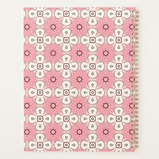 Elegant roze en Black Pattern Sociale Inhoud Planner (Achterkant)