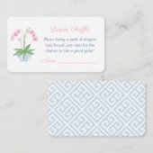 Elegant roze en blauw Baby showers luierreling Informatiekaartje (Voorkant / Achterkant)