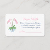 Elegant roze en blauw Baby showers luierreling Informatiekaartje (Voorkant)