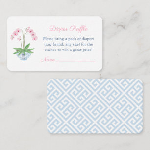 Elegant roze en blauw Baby showers luierreling Informatiekaartje