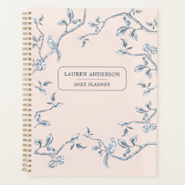 Elegant roze en blauw Frans toile Planner