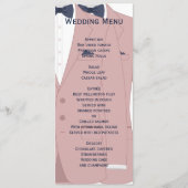 Elegant roze en blauw gay bruiloft menu (Voorkant)