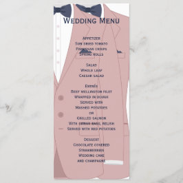 Elegant roze en blauw gay bruiloft menu