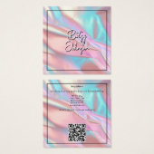 Elegant roze en blauw holografisch Visitekaartje (Voorkant /achterkant)