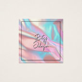 Elegant roze en blauw holografisch Visitekaartje (Voorkant)