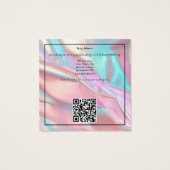 Elegant roze en blauw holografisch Visitekaartje (Achterkant)