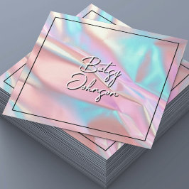 Elegant roze en blauw holografisch Visitekaartje