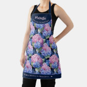 Elegant roze en blauw hortensia patroon schort (Insitu)